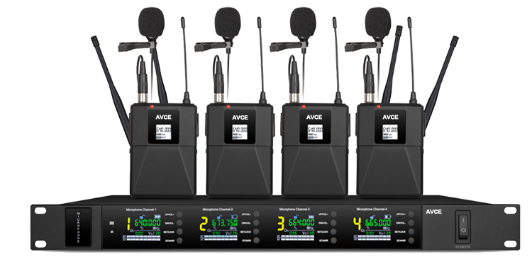 一拖四无线领夹话筒